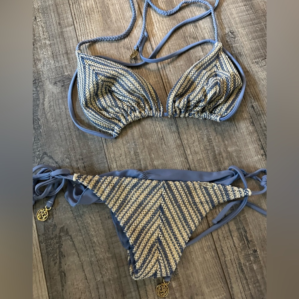 LULI FAMA sz Large L BIKKNI Swimwear purple excellent condition Sexy